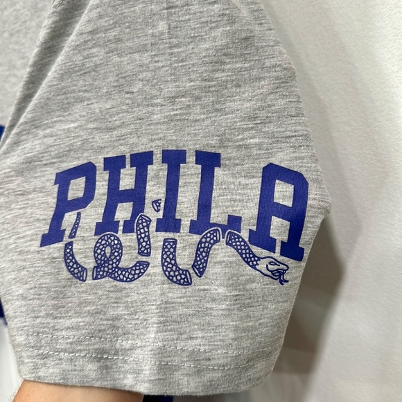 NBA Color Block Ben Franklin Philadelphia 76ers Sixers Tee T-Shirt Size Mens M - Picture 4 of 9